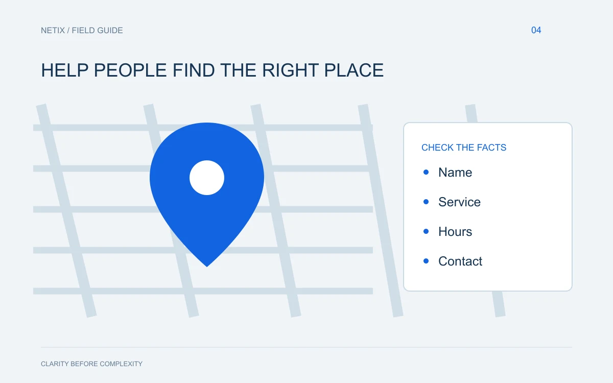 Editorial diagram: Local SEO: fix the facts before adding more pages